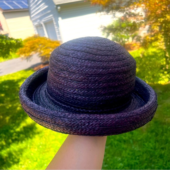 LIZ Claiborne Purple Straw Weaved Hat comfort Band Feature Made in China NWT - Picture 9 of 12